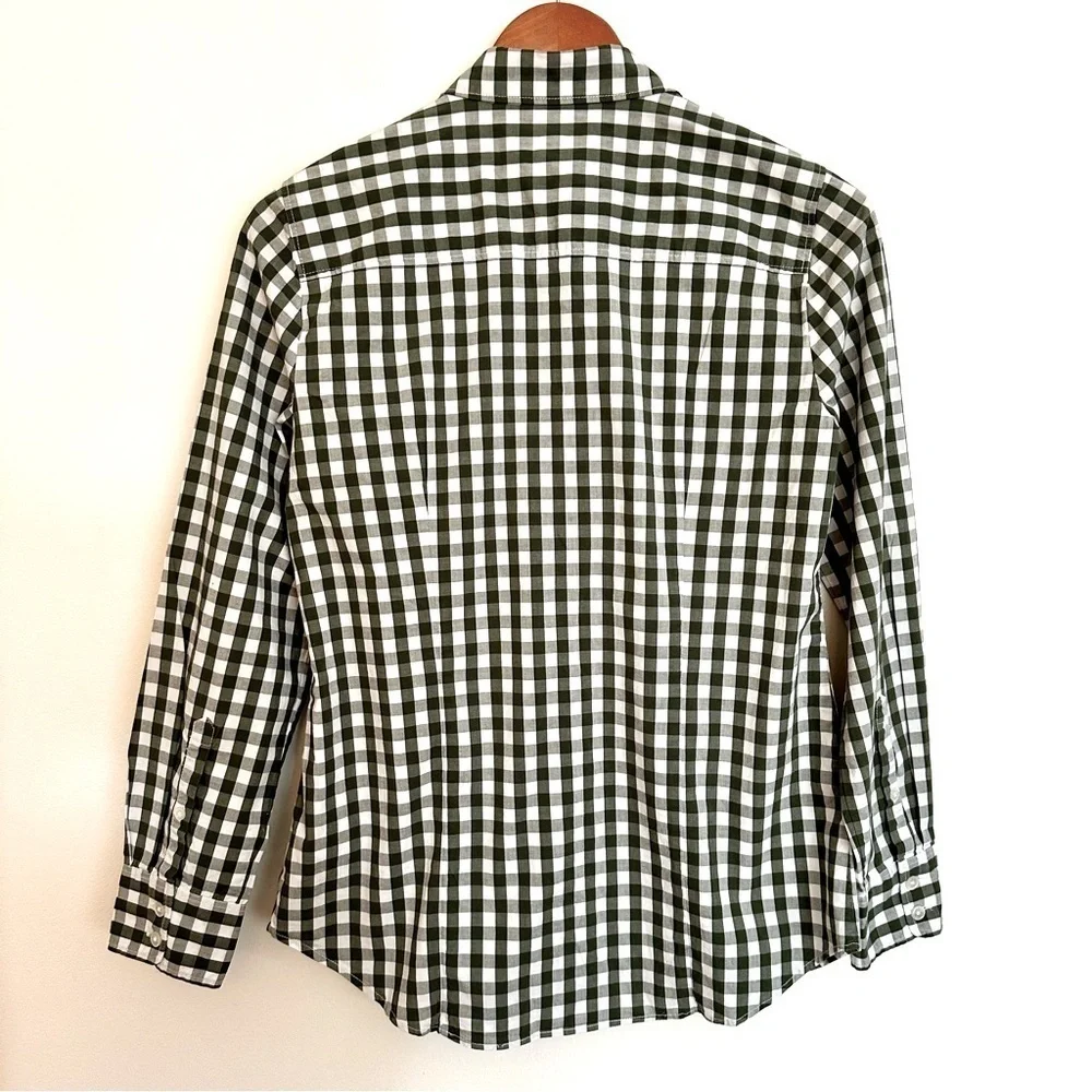 J. Crew Men’s Gingham Plaid Button Down Shirt Green White Size Small